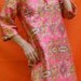 Vintage Quilted Robe Model's Coat. Asian Mod. MAD Men Mandarin Collar. 3/4 sleeves - Geisha Costume. Dressing Gown. Size Small