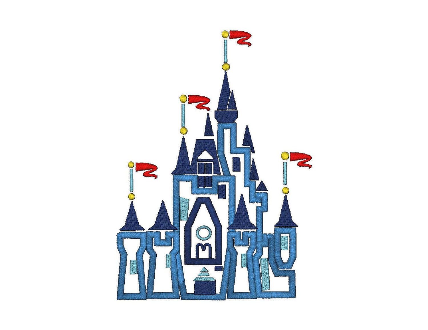 Applique Castle 3 Sizes Machine Embroidery by hotembroiderydesigns