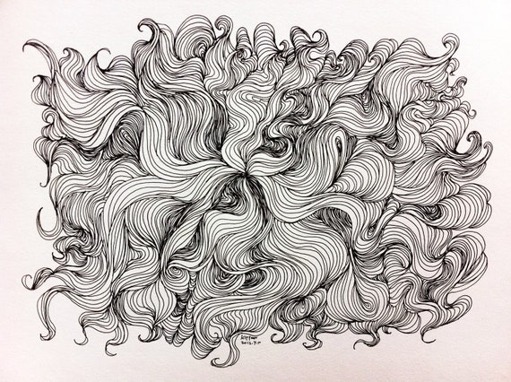 Items similar to original drawing - abstract line drawing on Etsy