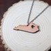Kentucky Necklace - Leather - Kentucky State Necklace Kentucky Derby Charm KY State Necklace Bluegrass State Necklace With Heart State Love
