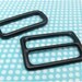 Slide and Rectangle Ring Set Black Plated 1.5 Inch Wide