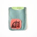 Horned Owl Debit Card Sleeve--Blue and Pink Leather by BonspielCreation