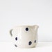 Stoneware pitcher with polka dots - handmade pottery grey gray indigo cobalt blue - modern ceramic