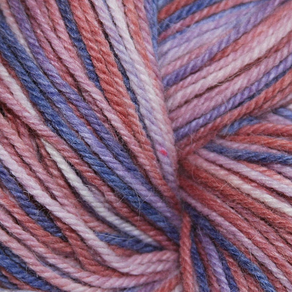 Country Berries - Hand Painted Angora Rabbit Superwash Wool Yarn - Worsted - 2 oz.