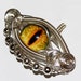 Glass Eye Pendant - Wire Wrap Yellow Dragon Taxidermy Glass Eyeball with 22 inch Sterling Silver Snake Chain