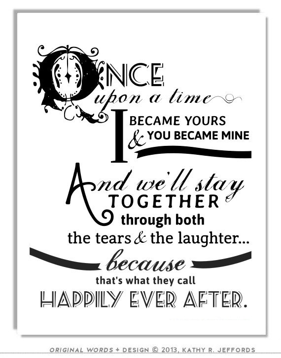 Happily Ever After Typographic Print For by thedreamygiraffe