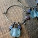 Sterling Silver Hoops with Recycled Aqua Glass Beads