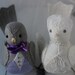 Bird Wedding cake topper - Bird Cake topper - dark grey ivory and lilac linen fabric - Custom Order