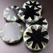 NEW - Czech Picasso Beads - Opaque Jet Coin - 6