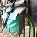 Large Pannier/Backpack Hybrid Bag - Charcoal Tweed & Aqua Canvas