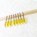 Snag Free Stitch Markers Small Set of 8 Yellow Glass Doubles -- K56 -- Fits up to size US 8 (5.0mm) Knitting Needles