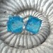 Confetti Stud Earrings - Dichroic Glass Earrings -Dichroic Glass - Aqua Icy Blue - Glass Earrings - Dichroic Stud Earrings 071812e101