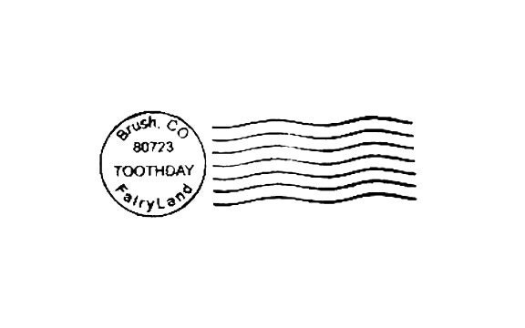Tooth Fairy Postmark Mail Art Rubber Stamp