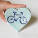Clay Heart Dish, Ring Dish, Blue Bicycle Imprint