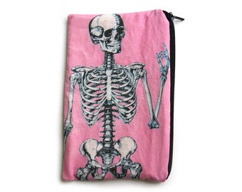 Pink Anatomical Skeleton Makeup Bag