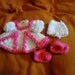 long sleeved, short skirt pink flare dress for 6.5 in dolls