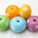 Lampwork Glass Beads Rainbow Sherbet Polkas Half Set