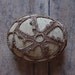 Crocheted Lace Stone, made with Soft Brown Thread and Beige Stone, Handmade by Monicaj