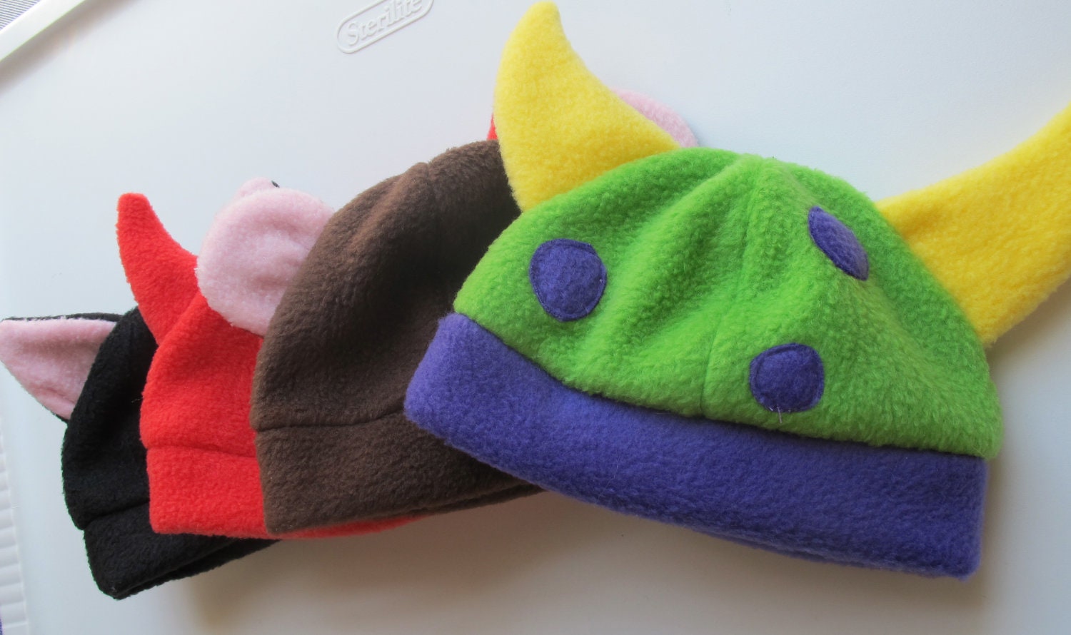 Kids Animal Hat Sewing Pattern includes Bunny Cat Devil
