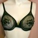 Vintage Sheer BLACK Mesh FLORAL Lace Bra 34 C