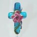 Handmade Lampwork Bead Rose on the Cross Handmade Glass Focal sra