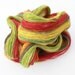 Use code SHIPMEFREE now for Free shipping, HANDSPUN Yarn, Nastursium,gifts for knitters, 235 yards, orange yellow green yarn, flower yarn