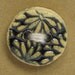 SALE Embossed Floral Ceramic Stoneware Button - Black - FREE SHIPPING