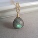 Labradorite Necklace, Faceted Labradorite Briolette Gold-Filled Chain Necklace