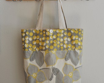 Roll Up Market Bag - Optic Blossom in Linen