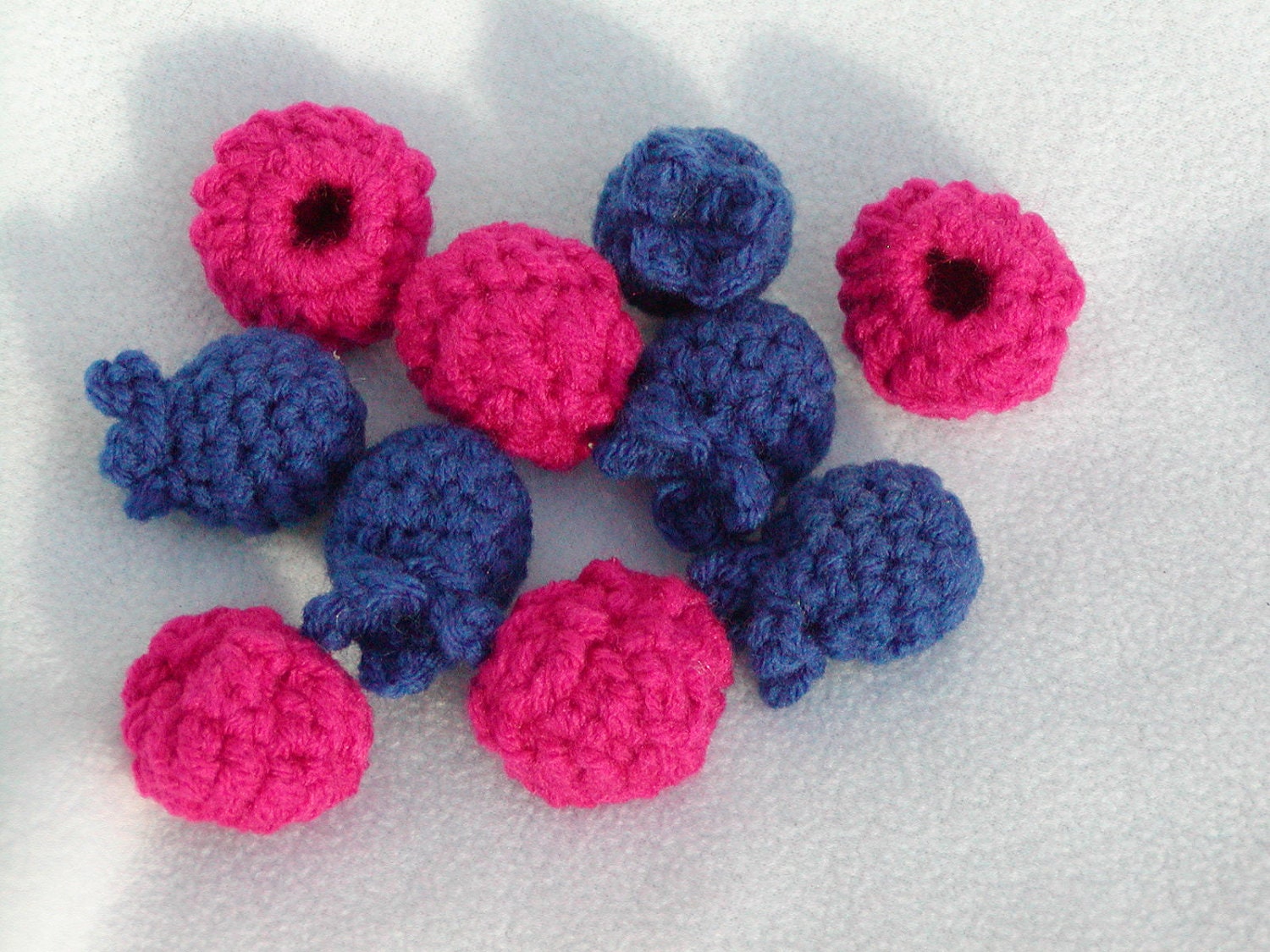 FREE PATTERN Crocheted Blueberries and Raspberries