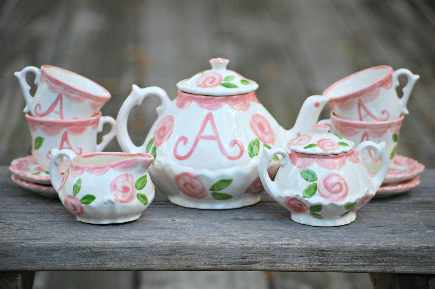 Tea set Personalized for Little girls // child's sized