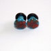 6g Turquoise Blue and Red Pattern glass ear plugs body jewelry 4mm handmade new 6 gauge