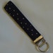 Key Chain, Key Fob, Key Fob Wristlet, Navy Blue, Cream Stars