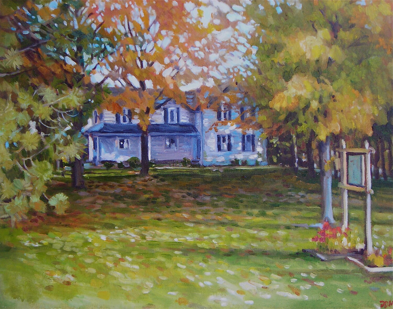 Custom Home Portrait 14 x 18 oil painting