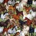 Gymkhana Horse Herd Cotton Quilting Fabric - Makower UK Fabrics - destash