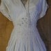White crochet dress vintage cotton battenberg lace tulip summer romantic medium by vintage opulence on Etsy