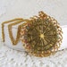 Zodiac Symbols Rhinestone Necklace 1970s Large Pendant 30 Inch Chain Astrological Birth Sun Signs