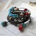 ON SALE - Gypsy Cowgirl - Numbers and Buttons wrap Bracelet and Bangle stack - Necklace