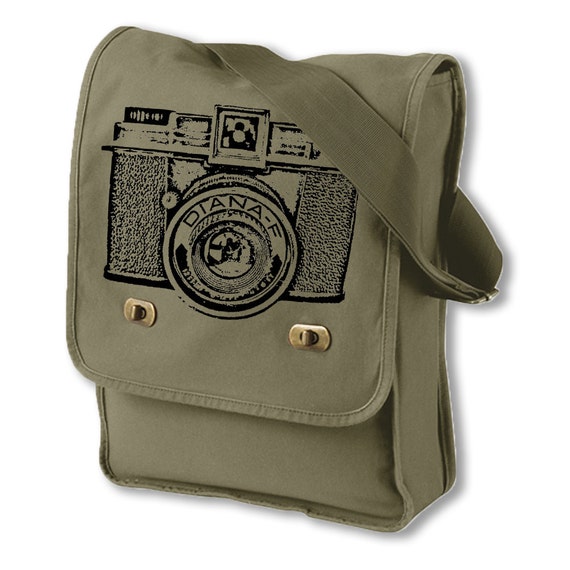 Items similar to VINTAGE CAMERA Canvas Messenger Bag w/ Adjustable