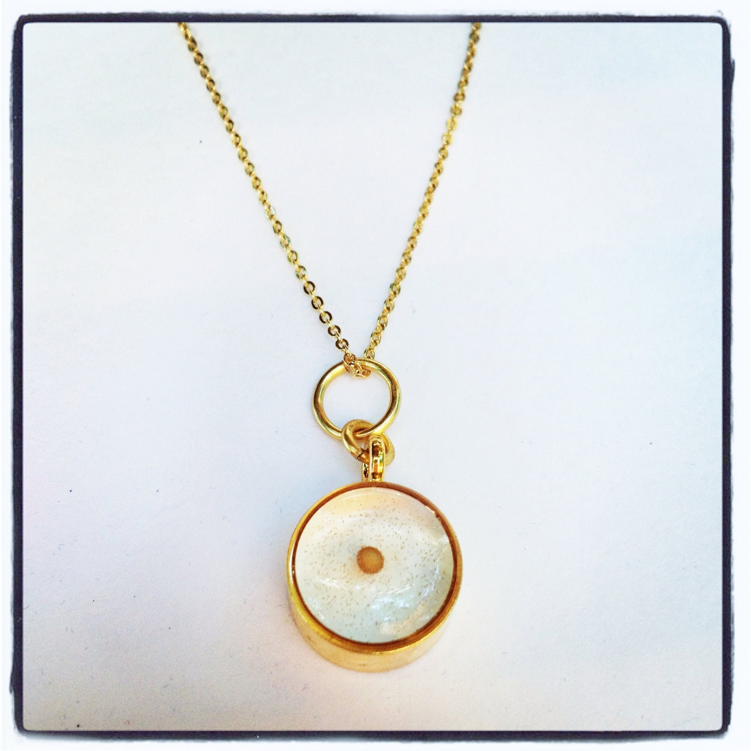 MUSTARD Seed Charm Gold Necklace Vintage Style Charm Faith