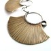Tribal Earrings Sterling Silver And Brass Hoops Medium Mixed Metal Earrings Metalwork Jewelry