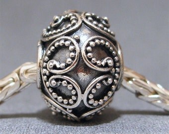 Sterling Silver Slider No. 15 Spacer European Charm Big Hole Bracelet Bead