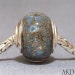 OOAK Big Hole Lampwork Glass Bead With Sterling Silver SRA European Bracelet Charm Ancient Planet