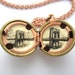 Brooklyn Bridge Locket, Miniature Old-Fashioned Landscape, Original Painting in Cream and Sepia Oil