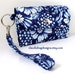 Cell Phone Wallet - Cell Phone Holder - Case - Wristlet (Blue Floral)