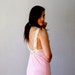 victorian LACE slip / plunging OPEN back night dress