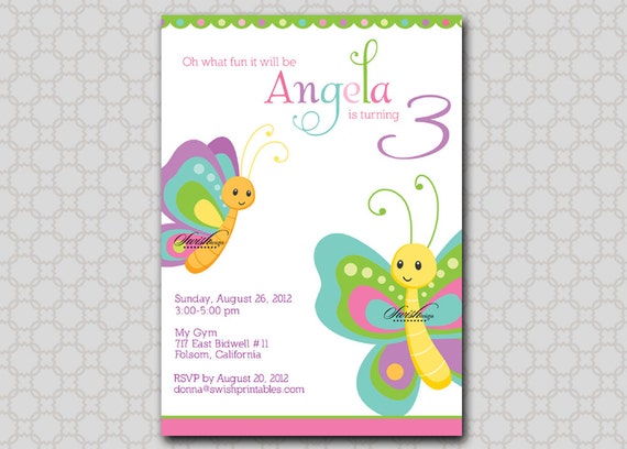 Butterfly Birthday Invitations Printable 2