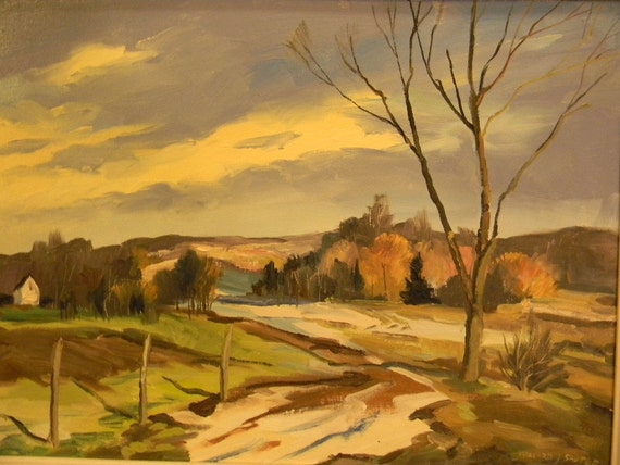 Willard Sauter . listed artist . Landscape Oil Painting