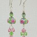 SALE---------Lampwork Earrings - Spring Garden - Lampwork Swarovski Crystal Dangle Earrings - KTBL