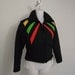 Ski Jacket 1970s Womens Skinny 1980s Black and Primary Colors Geometric Quilted Puff Jacket SKYR Small